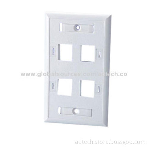 4 Ports Keystone Faceplate with Icon, Available in 120 TypesNew